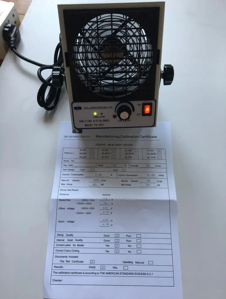 Ionizing air fan